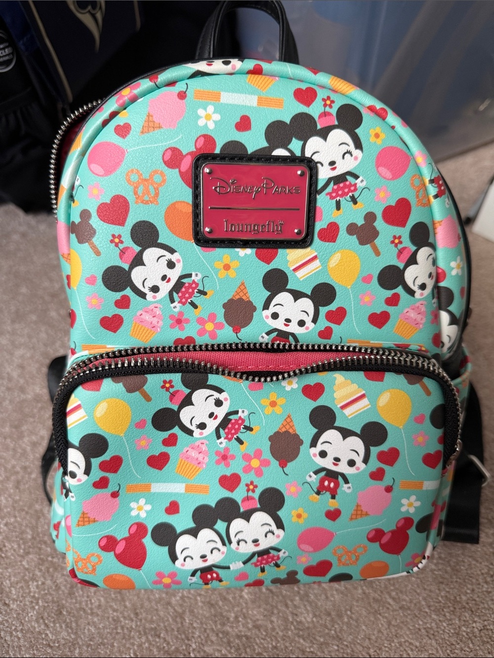 Teal Mickey Minnie Loungefly Backpack
